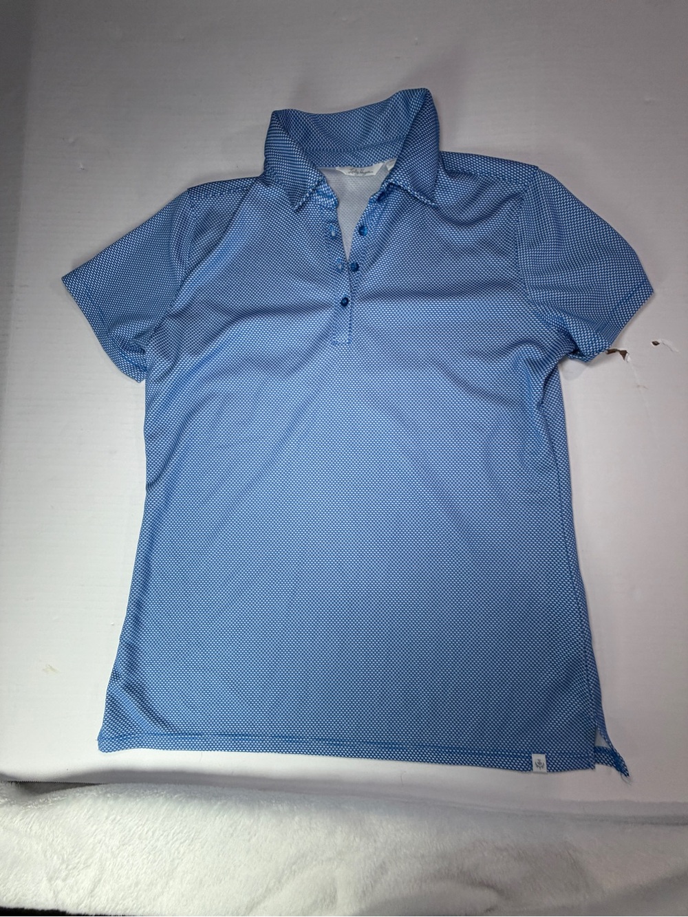 Lady Hagen Blue and White Microdot Golf Polo